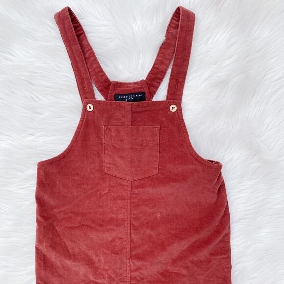 Celebrity Pink Girls Corduroy Overall Dress Pink Size Medium GIRLS - Picture 2 of 4